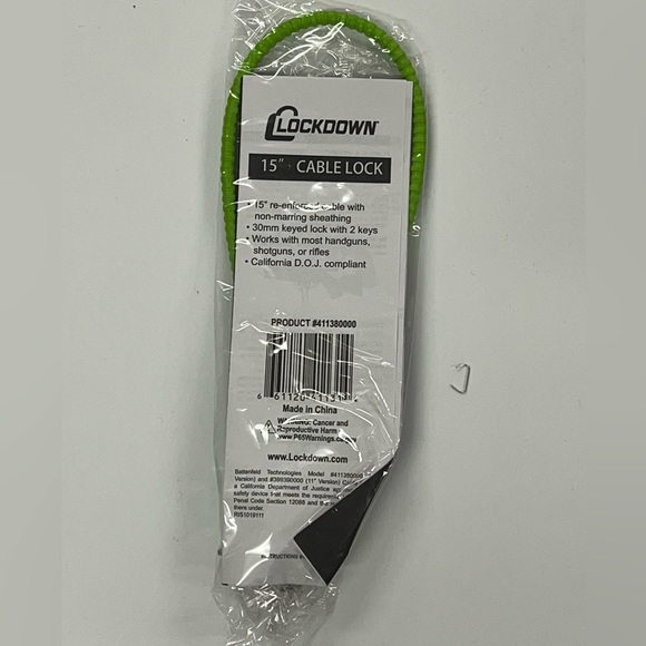 Lot Of 2 Brand New Cable Gun Locks Cable 15” Length Most Handguns Shotgun Rifle - Picture 4 of 7